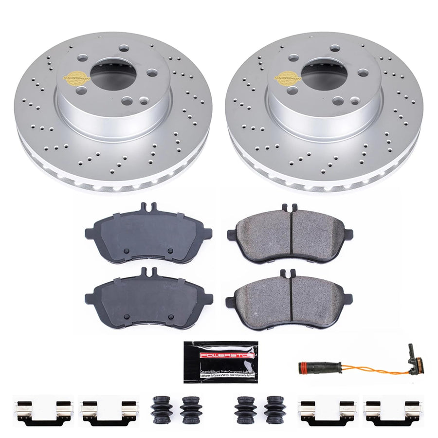 Power Stop CRK7766 Geomet Coated Front Brake Kit For Mercedes-Benz C250 2012-2015, C300 2008-2012 [Model Specific]