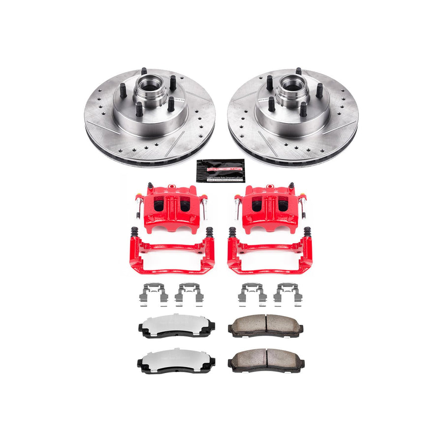 Power Stop Front Z36 Truck and Tow Brake Kit KC7004-36 with Calipers For Ford Ranger 2010-2011 [Model Specific]