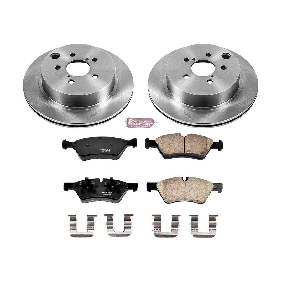 Power Stop KOE6978 Rear Replacement Brake Kit-OE Brake Rotors & Ceramic Brake Pads For Subaru Forester 2014-2018 [Model Specific]