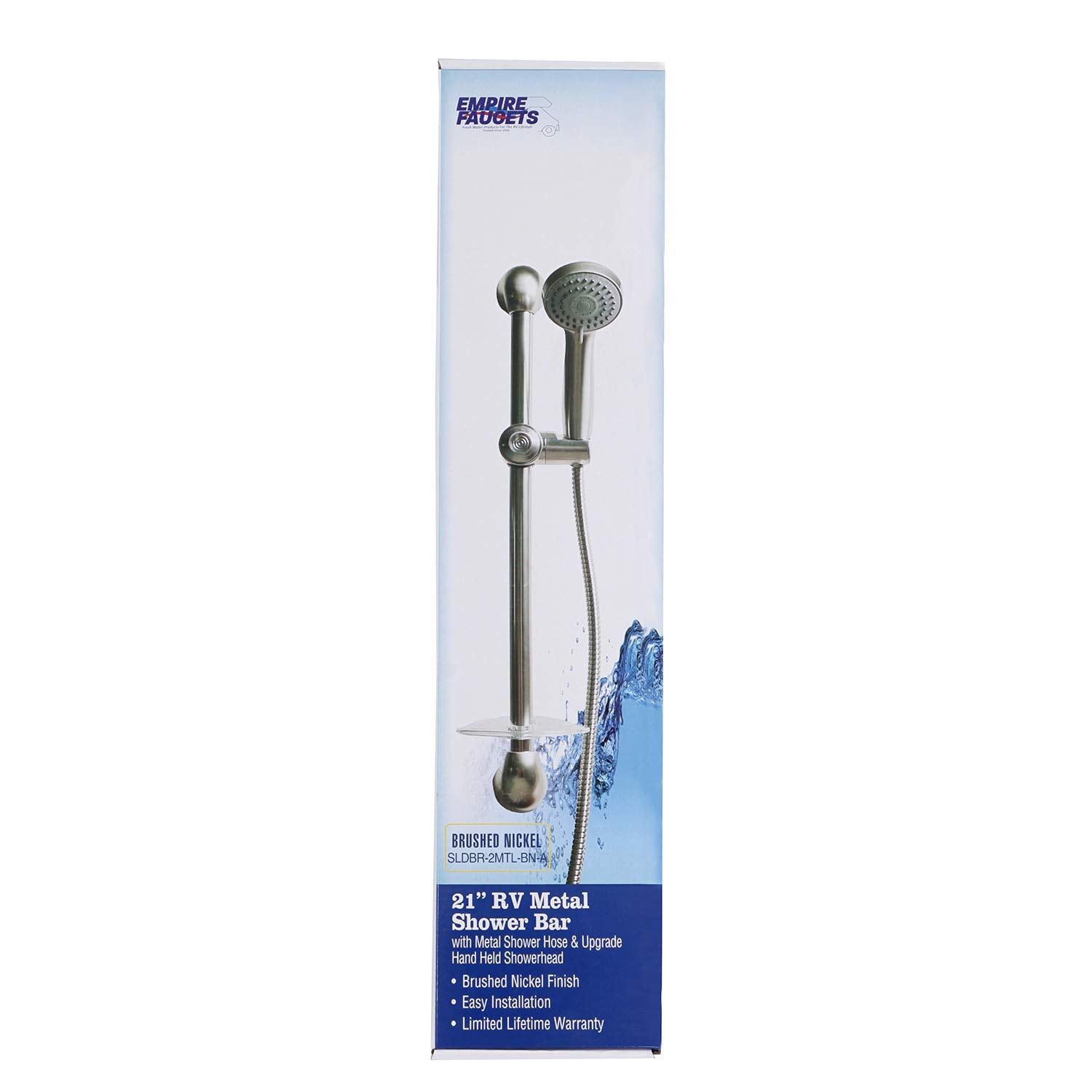 Empire Faucets 21" Durable Metal SLDBR-2MTL-BN-A RV Shower Slide Bar - Brushed Nickel