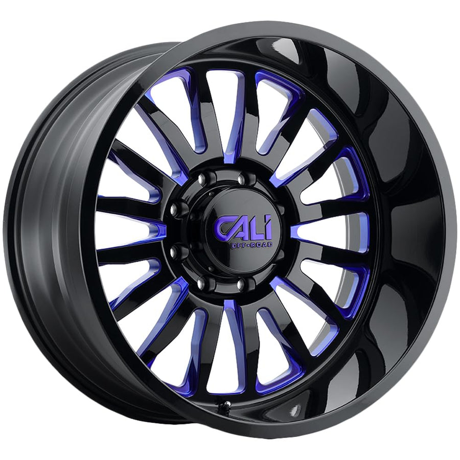 9110-2136BTB CALI OFF-ROAD Summit 9110 Gloss Black/Blue Milled Spokes 20X10 6-135 -25mm 87.1mm