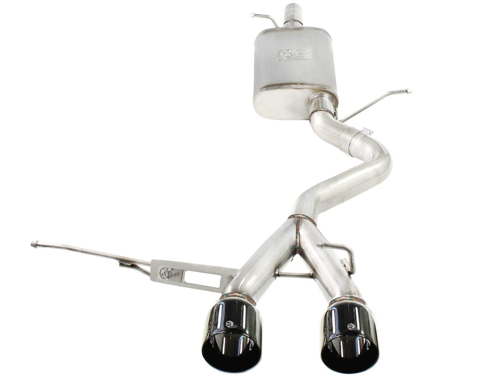 304 Stainless Steel aFe (49-36408-B) Cat-Back Exhaust System with Black Tip for Volkswagen Golf R32