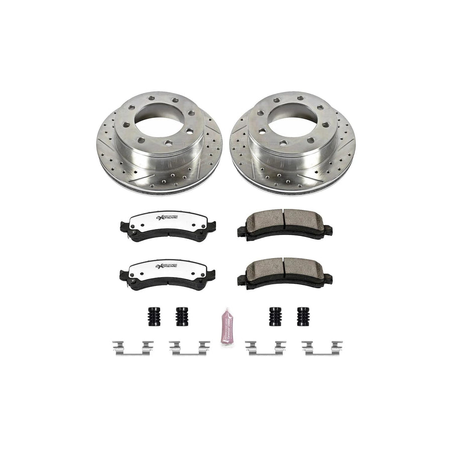 Power Stop K2043-36 Brake Kit Rear Z36 Truck & Tow, Carbon Fiber Ceramic Brake Pads and Drilled/Slotted Brake Rotors For Express 2500, Express 3500, Savana 2500, Savana 3500 [Model Specific]