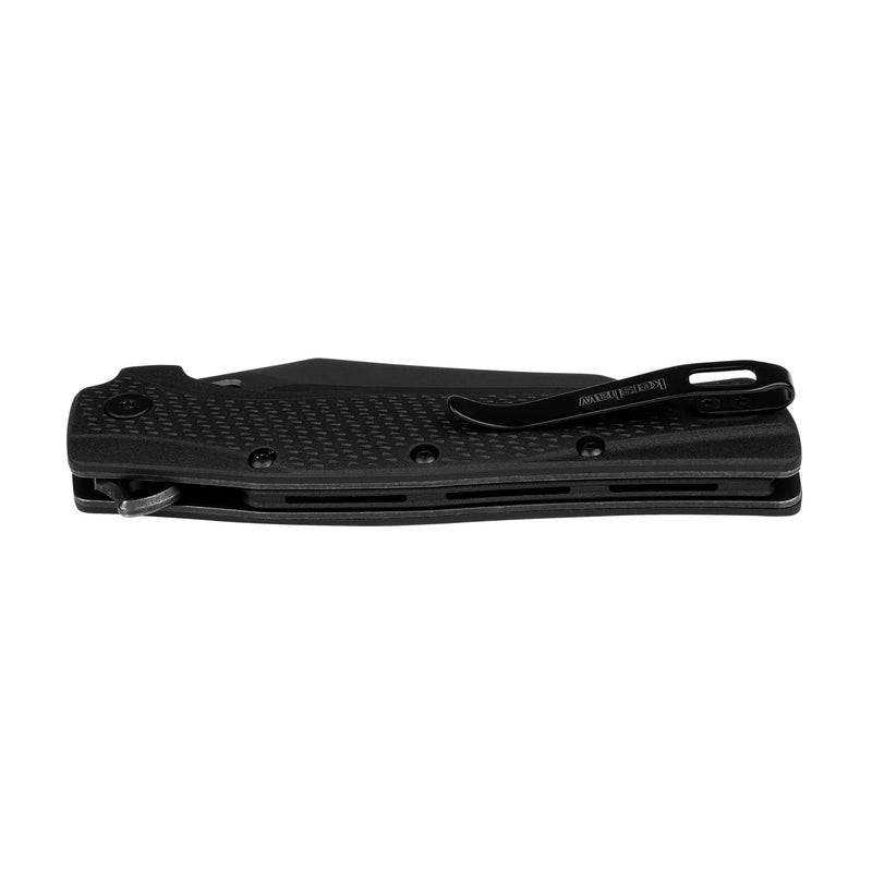 Kershaw Pocket Knife Dawnstar, 3.5 inch Hawkbill Blackwash Blade, Black Handle, Tactical EDC Knife, Pocketclip