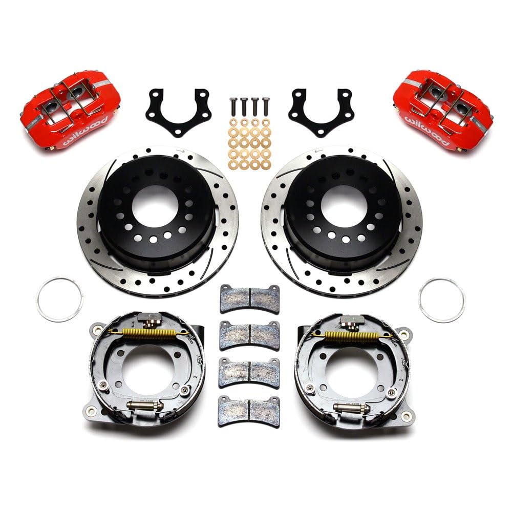 140-11395-DR WILWOOD FDP-LP 11.00" P-Brake Kit,Drill-Red Mopar/Dana 2.36" Off, w/Snap Ring Brng