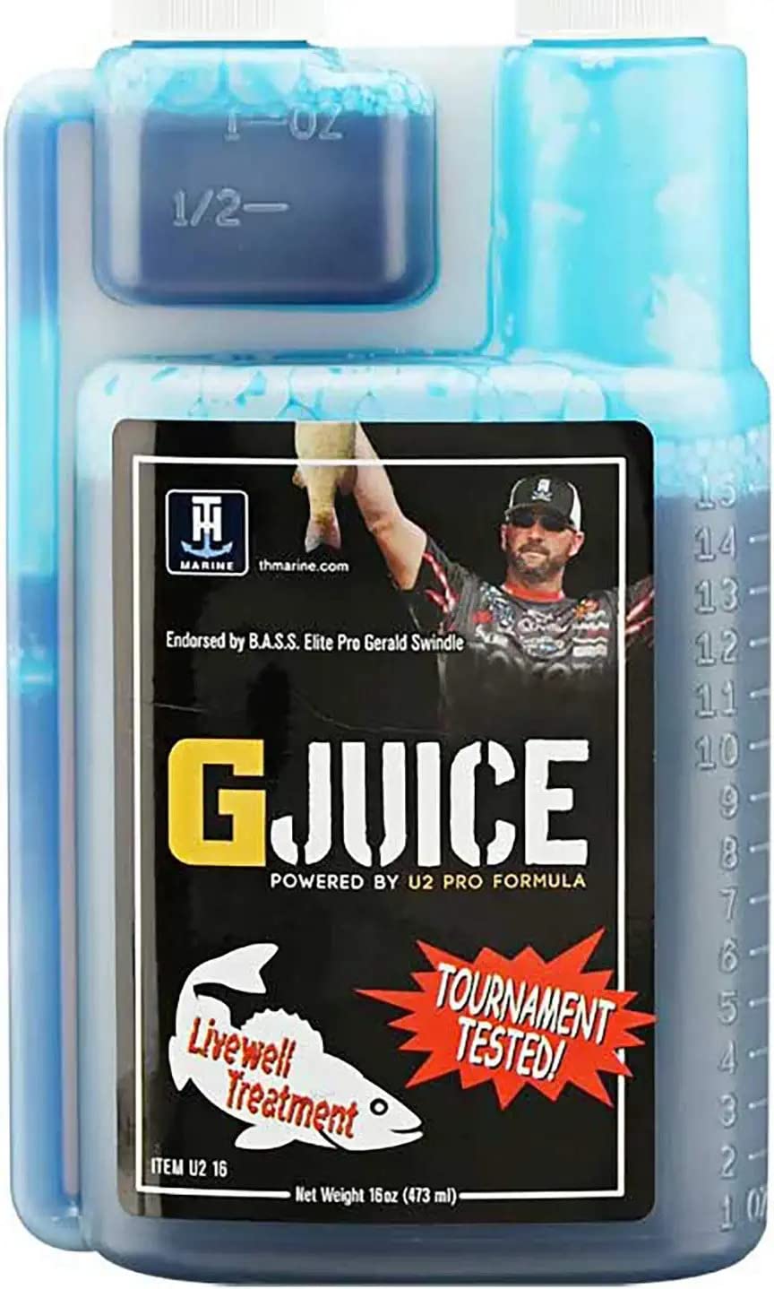 G-Juice T-H Marine Liquid Livewell Treatment - Freshwater Fish Water Conditioner, 16 oz. - Safe Ammonia Remover & Electrolyte Enhancer for Fish Health, Easy Application & Stress Reduction
