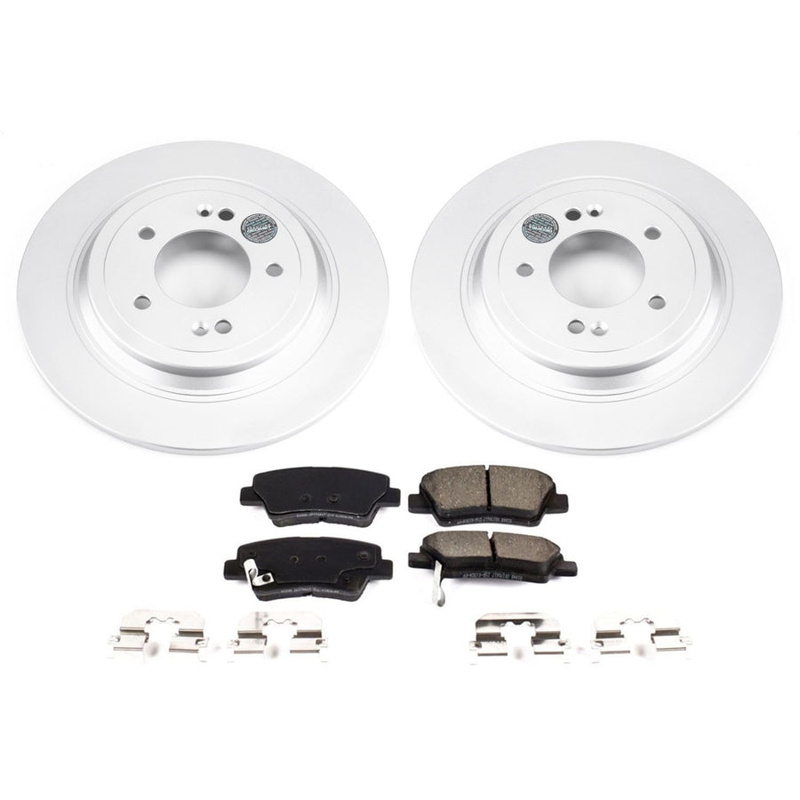 Power Stop CRK8016 Brake Rotors and Z17 Rear Ceramic Brake Pads Kit For Hyundai Tucson 2019-2021, Kia Sportage 2017-2022 [Model Specific]