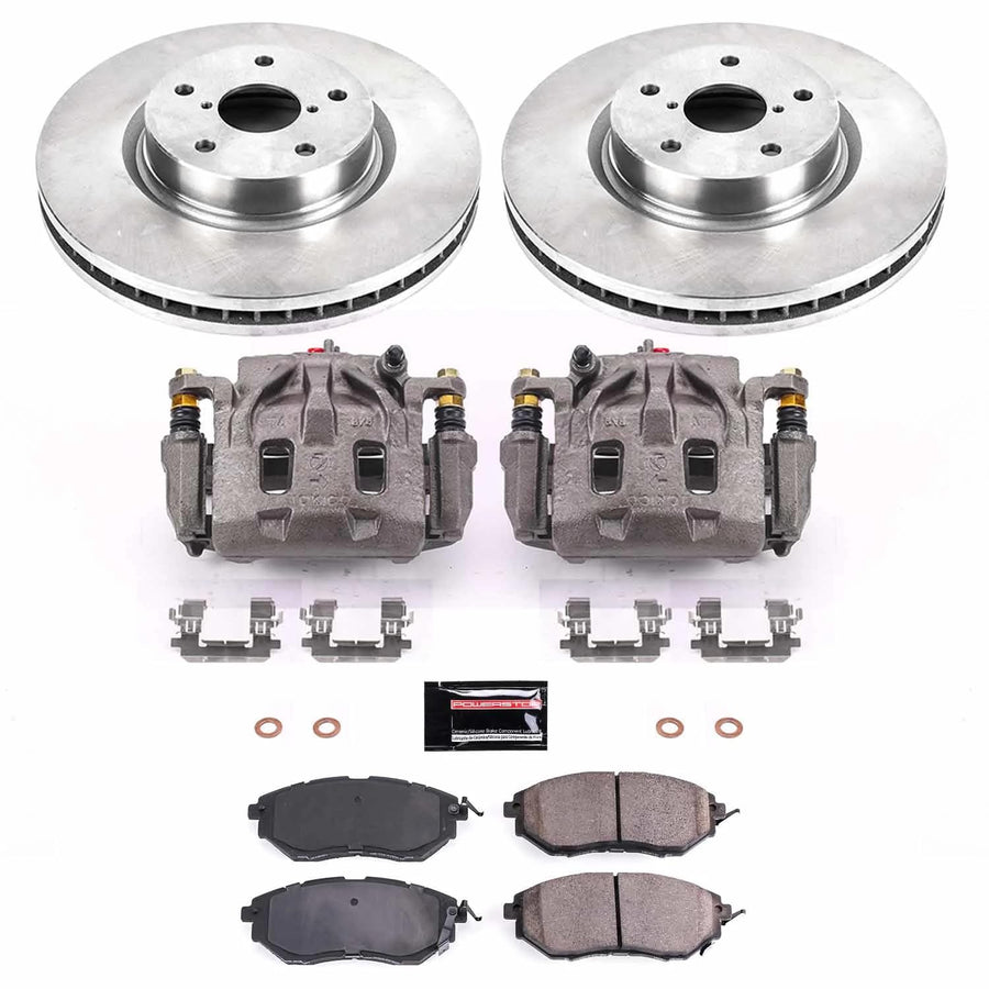 Power Stop KCOE4603 Replacement Autospeciality Front Caliper Kit- OE Rotors, Ceramic Brake Pads, Calipers For B9 Tribeca, Legacy, Outback, Tribeca, WRX [Model Specific]