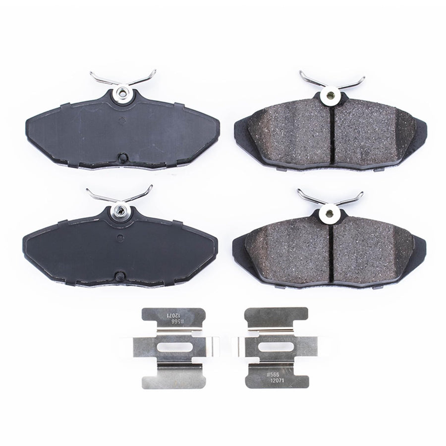 Power Stop Front Brake Kit For 2001-02 Dodge Viper |Ford Thunderbird 1993-97 |Thunderbird 2002 |Jaguar S-Type 2000-02 |Lincoln Mark VIII 1993-98 - Ceramic Brake Pads With Installation Hardware, 17-599