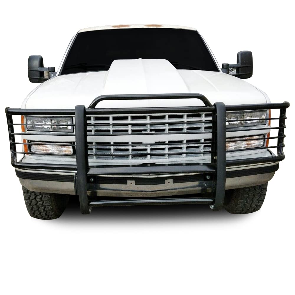 Bumper Guard Modular Black Black Horse Grille Compatible with 1992-1994 K5 Blazer/S15 Jimmy|1995-1998 Silverado|1999 Suburban 1500|1995-1999 Tahoe|1988-1998 Sierra 1500|1992-1999 Yukon-17GJ23MA