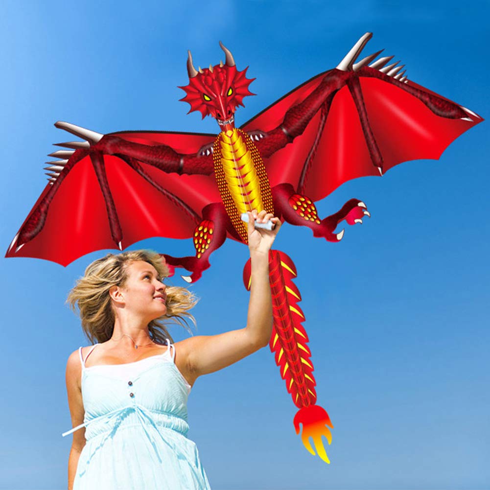 Flying Tail with Kite Outdoor for Children Park Family Classical Dragon Cloth