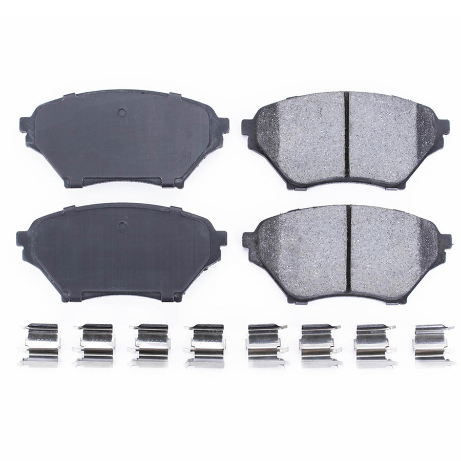Power Stop Front Brake Kit For Mazda Miata 2001-05 - Brake Pads Ceramic With Installation Hardware, 17-890