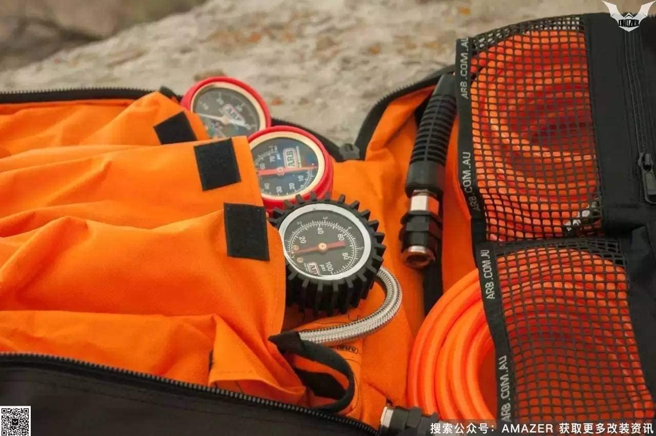 ARB E-Z Deflator Kit ARB600 10-60 PSI 0-4 BAR Tire Pressure Gauge Rapid Air Down for Offroad Include Recovery Gear Pouch