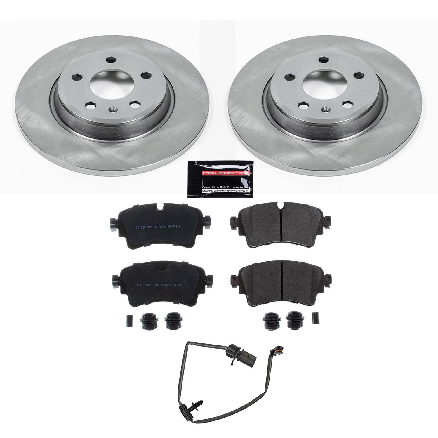 Power Stop KOE8091 Rear Replacement Brake Kit-OE Brake Rotors & Ceramic Brake Pads For Audi A4 2017-2020 [Model Specific]