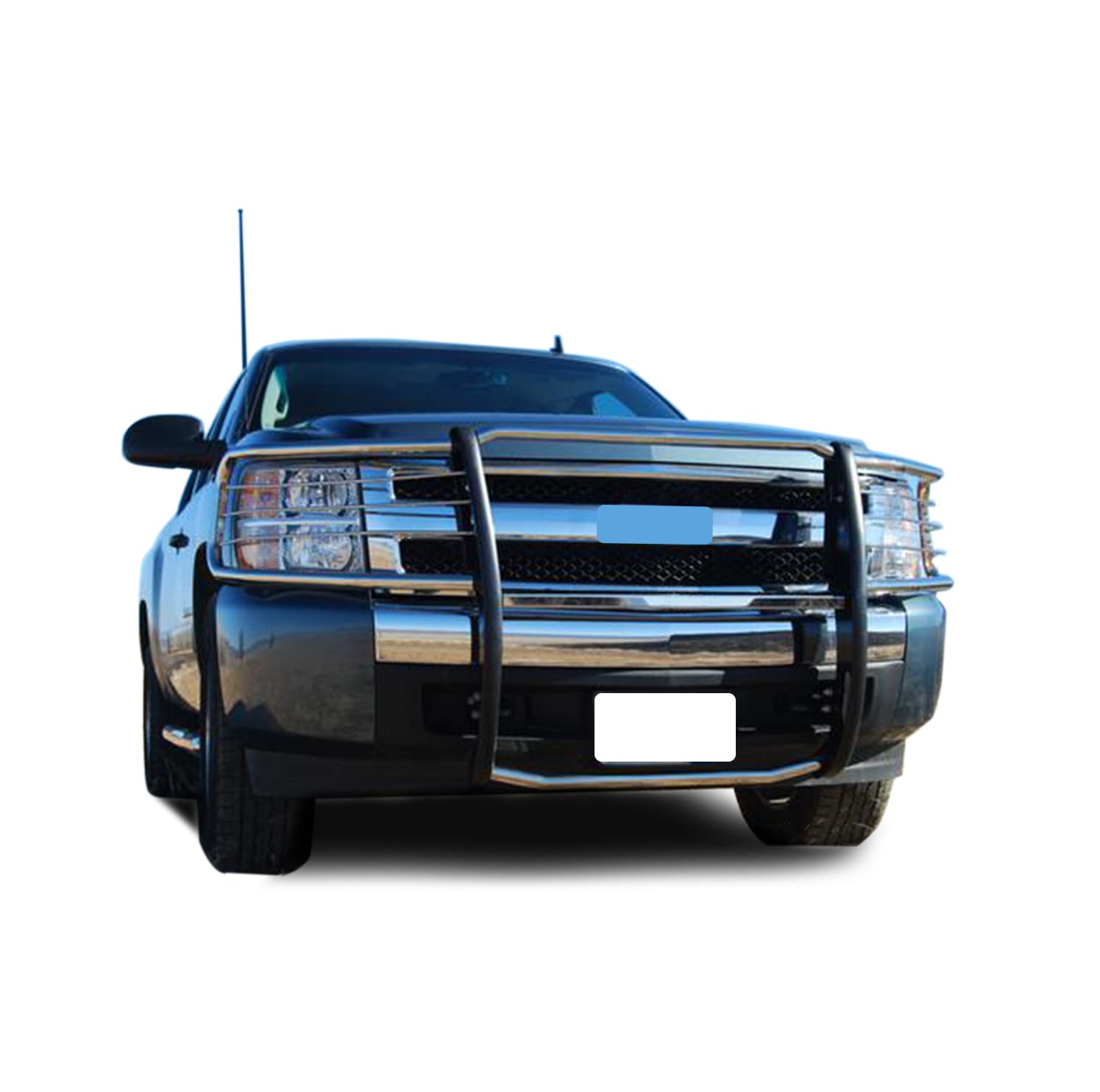 Bumper Guard Black Horse Grille brush Modular Stainless Steel Compatible with 2007-2013 Chevrolet Silverado 1500-17A035700A2MSS