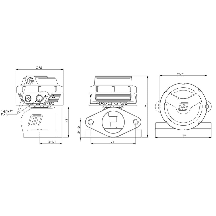 Turbosmart GenV TS-0551-1015 UltraGate38 Wastegate, 14PSI, Sleep