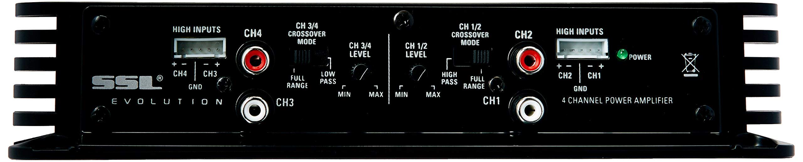 Sound Storm EV400.4 Laboratories Evolution 400 W, 4 Channel, 2 to 8 Ohm Stable Class A/B, Full Range Car Amplifier, Black