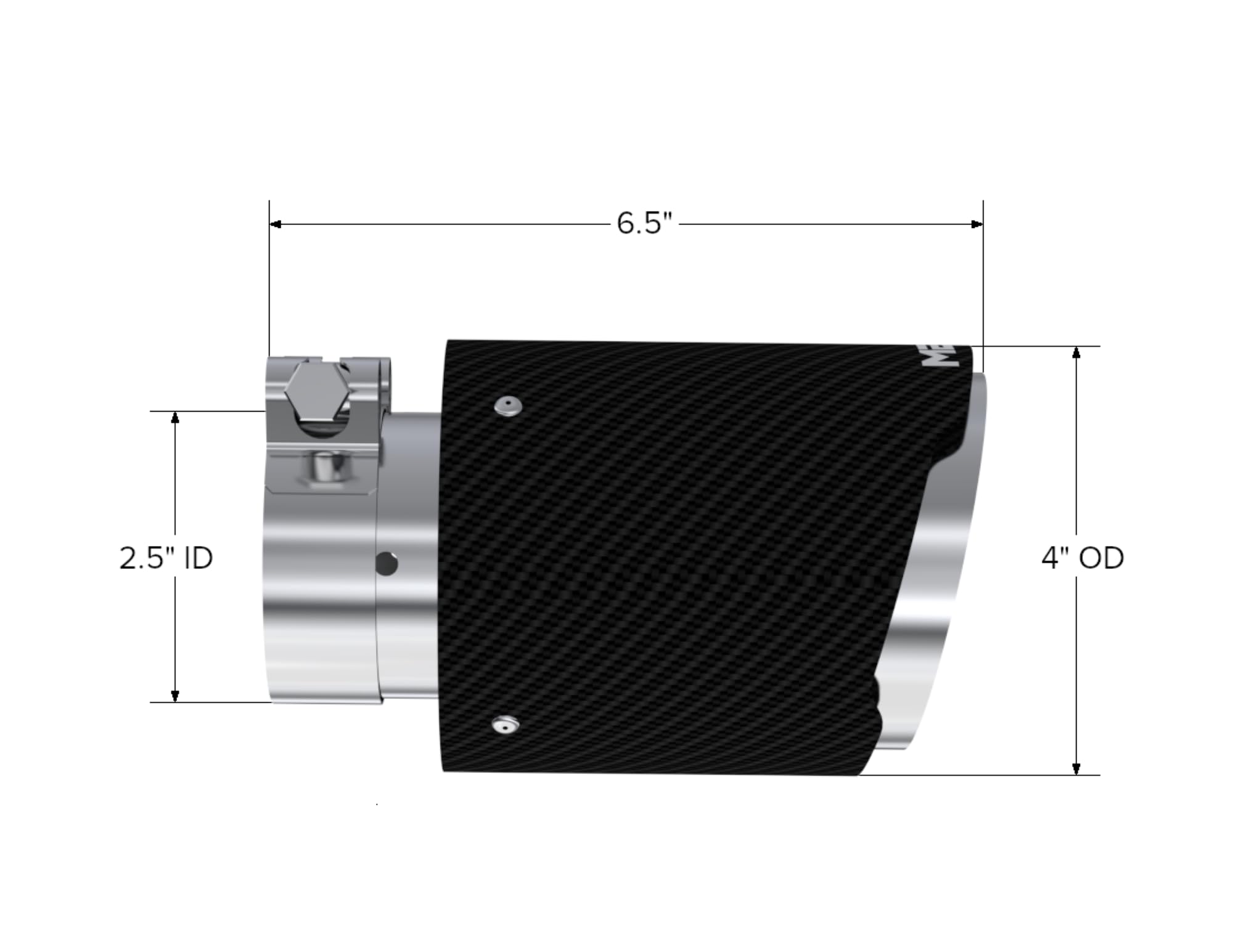 Carbon Fiber Tip MBRP Universal 4in OD/2.5in Inlet/6.5in L