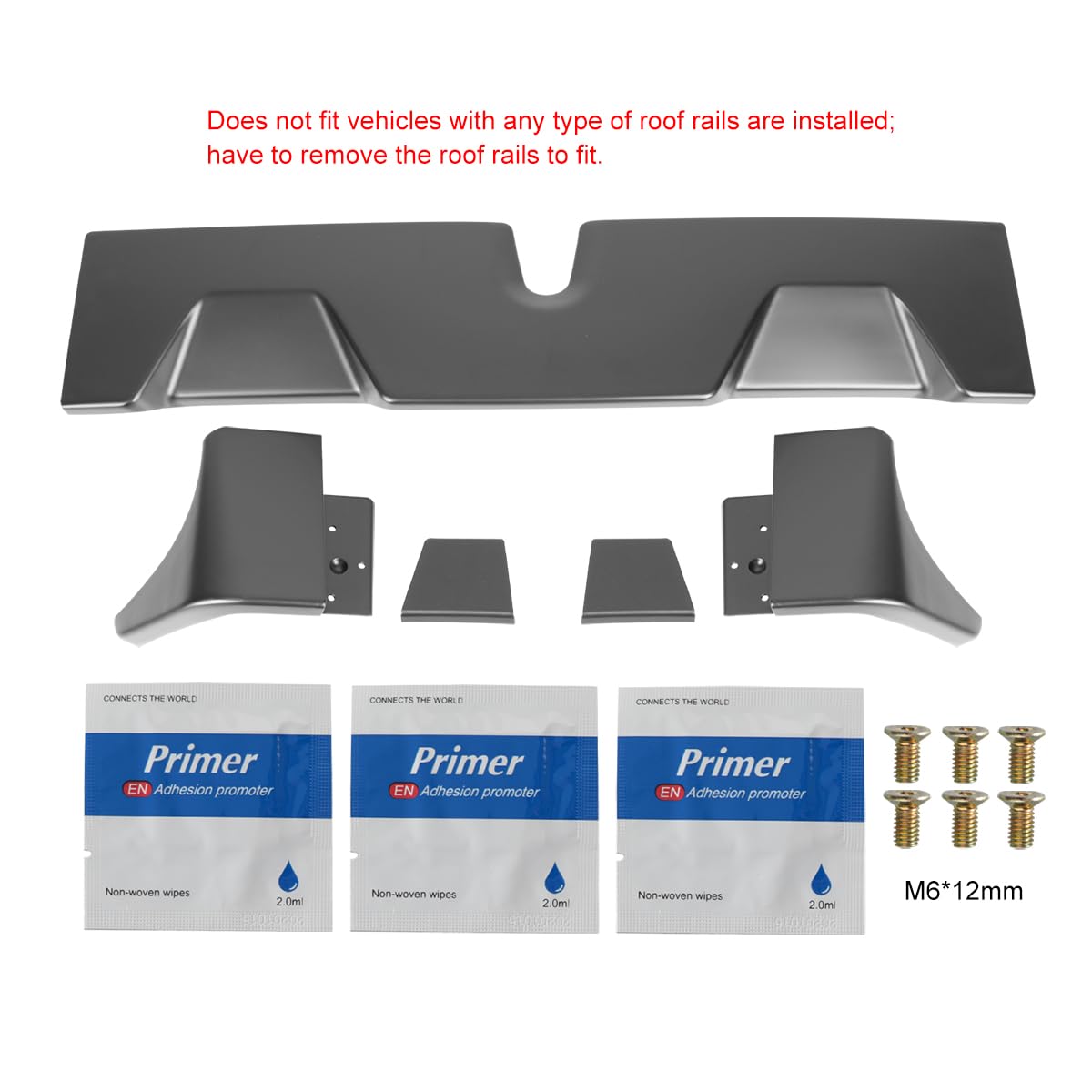 Matte Black ABS Cab Roof Spoiler Spec-D Tuning for 2016-2022 Toyota Tacoma Models