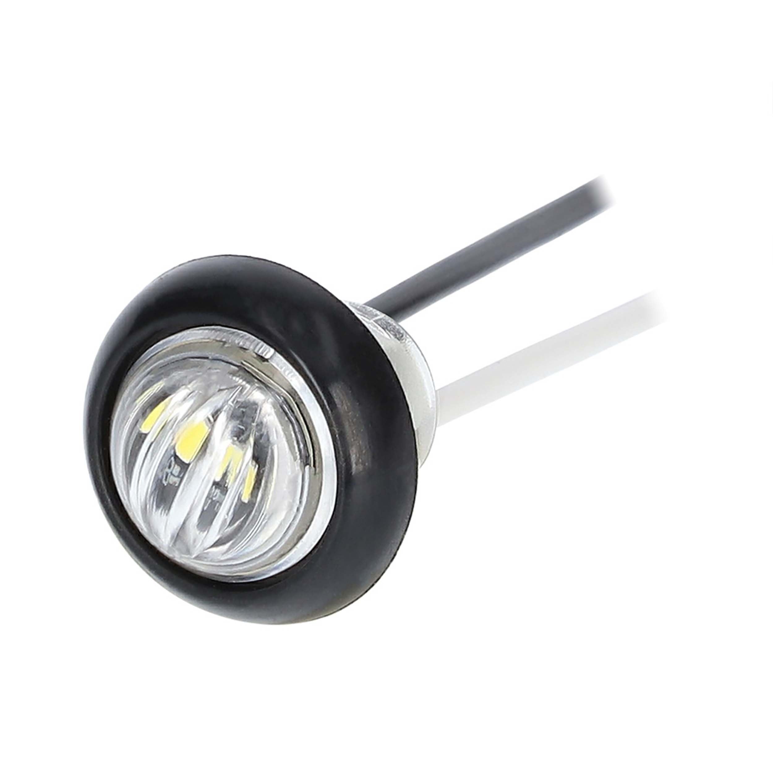 Heise .75 Inch Round Trailer Marker/Clearance Light - White, Round Marker/Clearance Light (HE-TR7503)