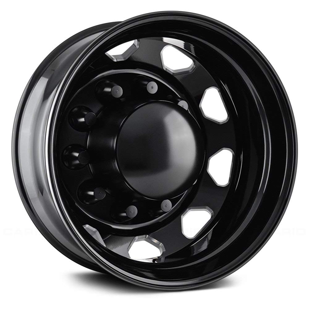 Rear IONBILT IB02 Black/Milled Spokes Wheel (22.5 x 8.25 inches /10 x 285 mm, 169 mm Offset)