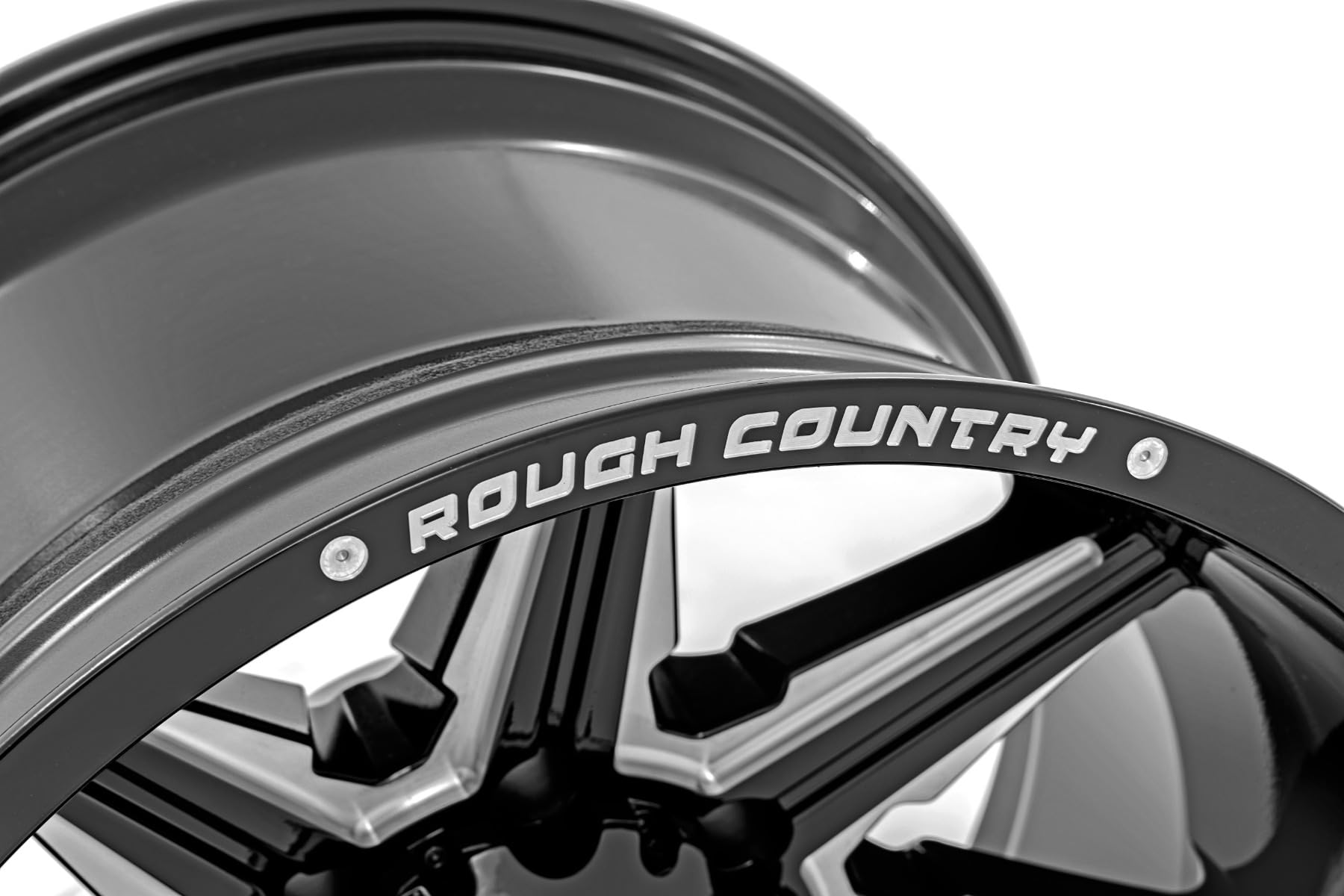 91M Series Rough Country One-Piece Aluminum Wheel - 20x12, 8x180mm Bolt Pattern, 44mm Offset, Gloss Black