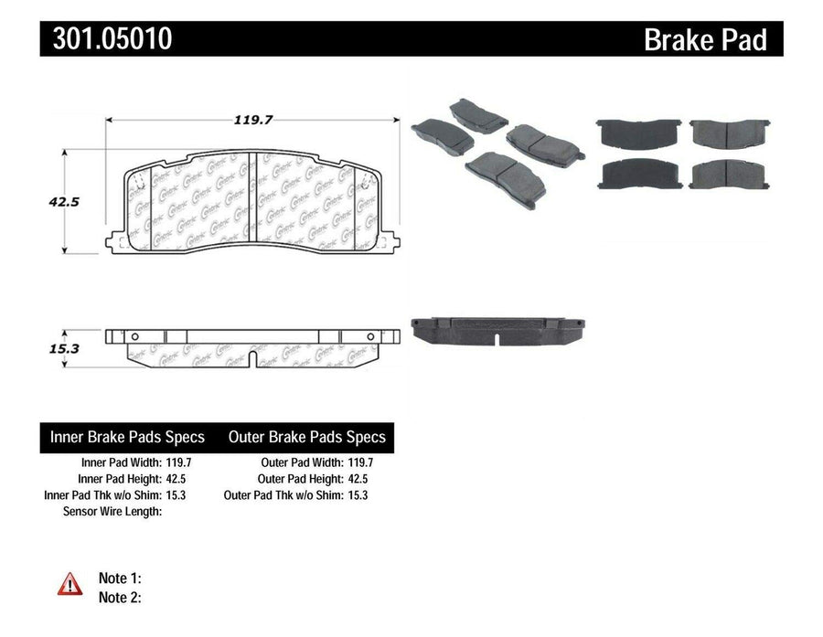 Brake Pad, Centric (301.05010) Ceramic