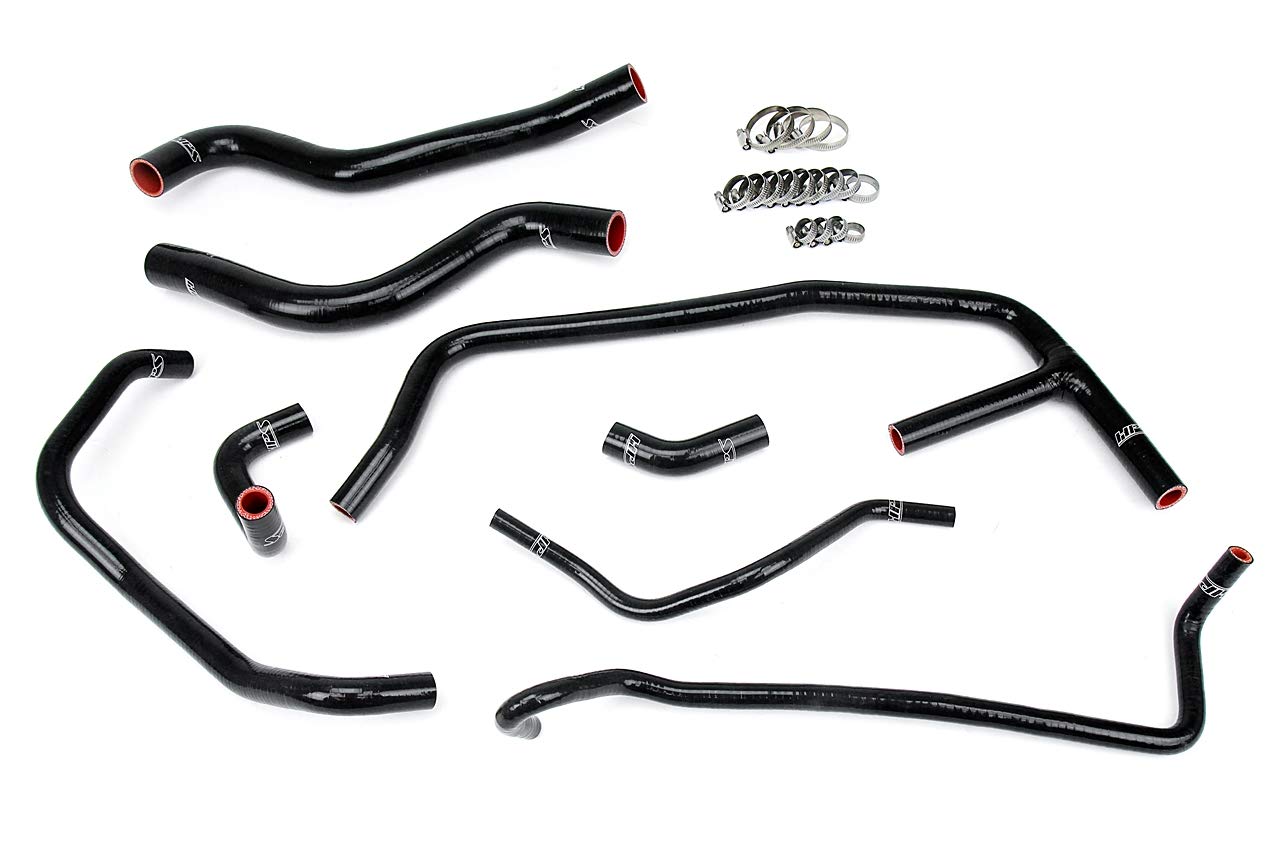 Black HPS 57-1452-BLK Silicone Radiator and Heater Hose Kit Coolant