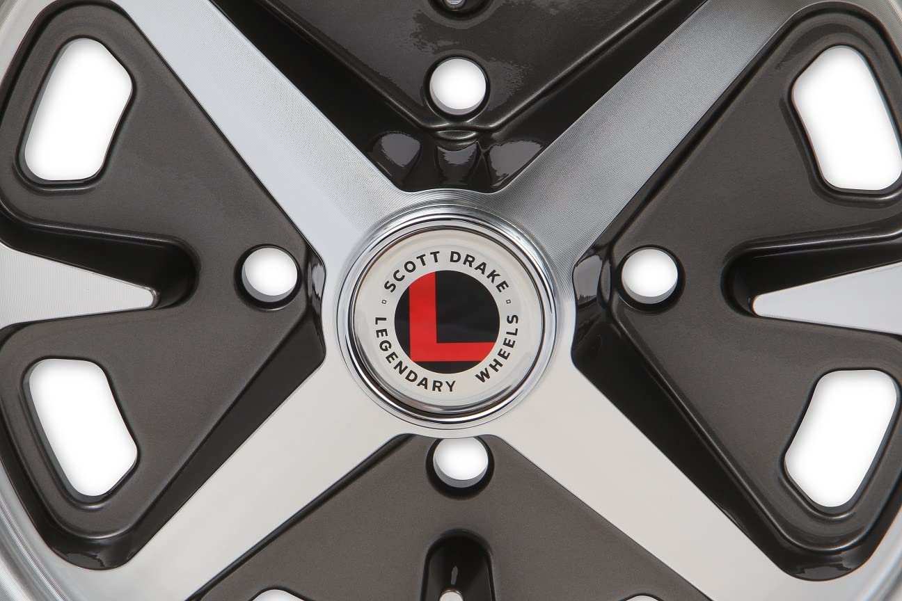 14 X 6 Drake Wheels Magnum 400, 4 On 4.5 Bp, 3.75" Bs, Charcoal/Machined