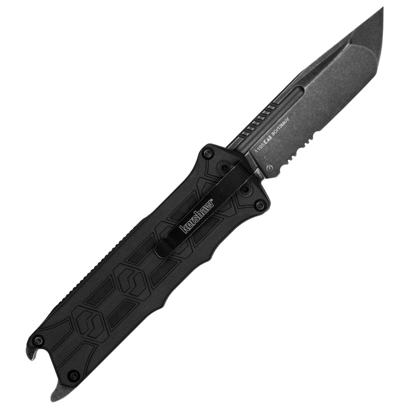 Kershaw Pocket Knife Interstellar, 2.7 Inch Stainless Steel Tanto Partially Serrated Blade, EDC with Manual Opening, Single-Position Pocketclip, Everyday Carry Pocket Knife for Men and Women