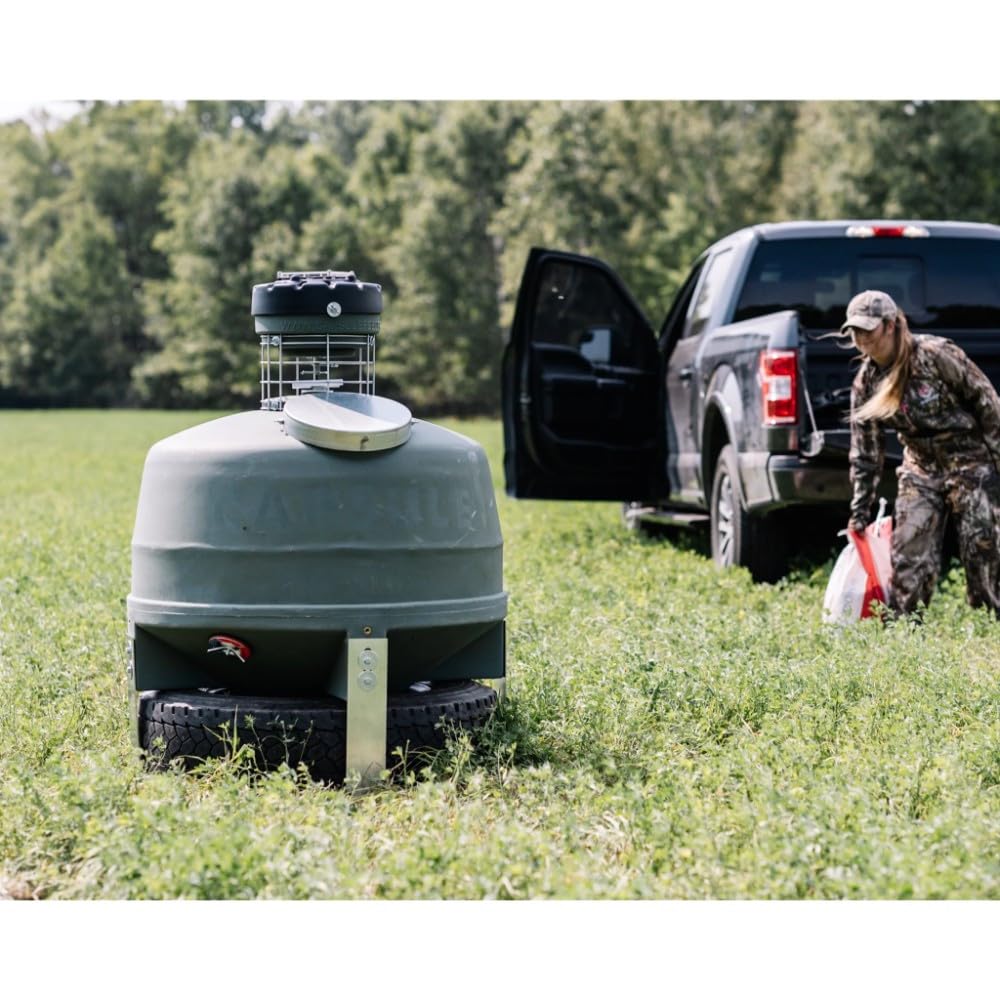 Game Feeder Capsule Feeder with 800LB Capacity, 360-Degree Broadcast Hunting