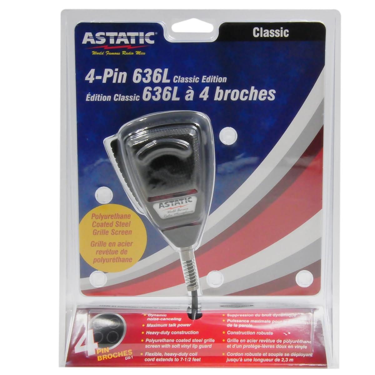 4-Pin ASTATIC Noise-Cancelling Microphone (Black) 302-10001