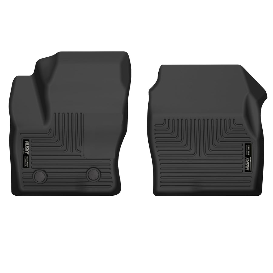 Husky Liners Floor Mats X-act Contour | Fits 2020-2022 Ford Transit Connect w/Vinyl Flooring | Front Row, 2-pc Black - 51921