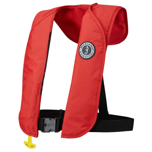 Mustang Survival MIT 70 Inflatable Manual PFD, Personal Floatation Device | Streamlined, Comfortable, Low Profile, Easy to Wear, Red