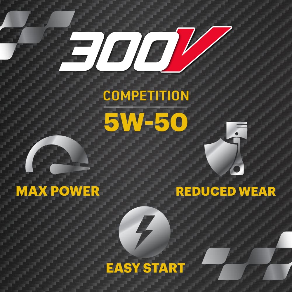 300V 5W-50 COMPETITION Motul Car Racing Motor Oil Full Synthetic Engine Lubricant 2 Liter High Performance 4-Stroke Ester Core