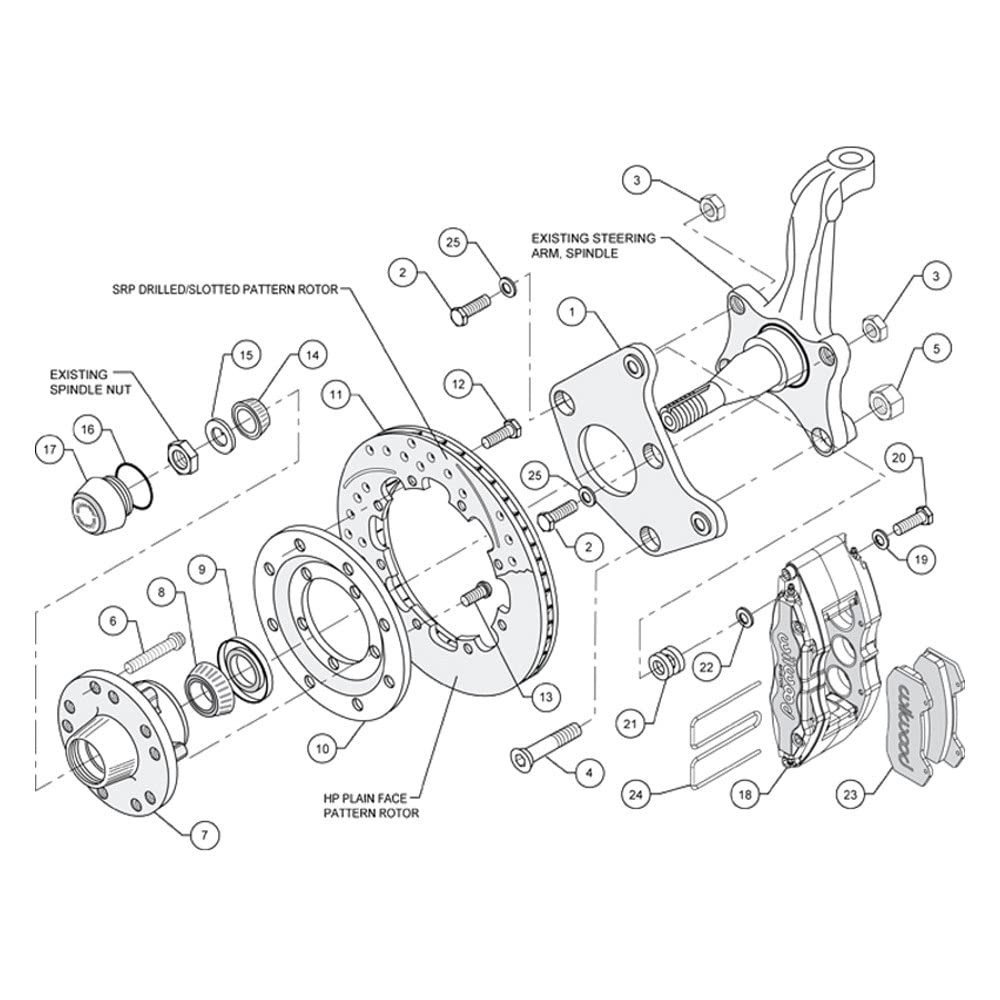 Front Hub Kit, DP6A 12.19" Drilled