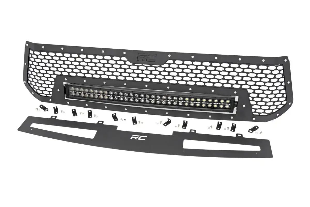 Mesh LED Light Rough Country with Amber DRL Light Grille Insert for Toyota Tundra (2014-2017)
