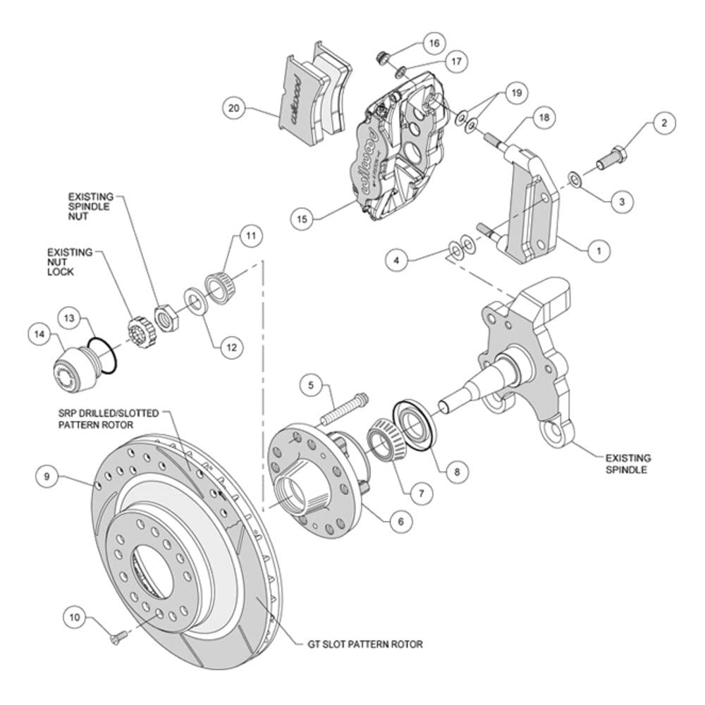 140-12272-DR WILWOOD FNSL6R Front Hub & 1PC Rtr Kit,12.88",Dril -Red Magnum Force Drop Spindle