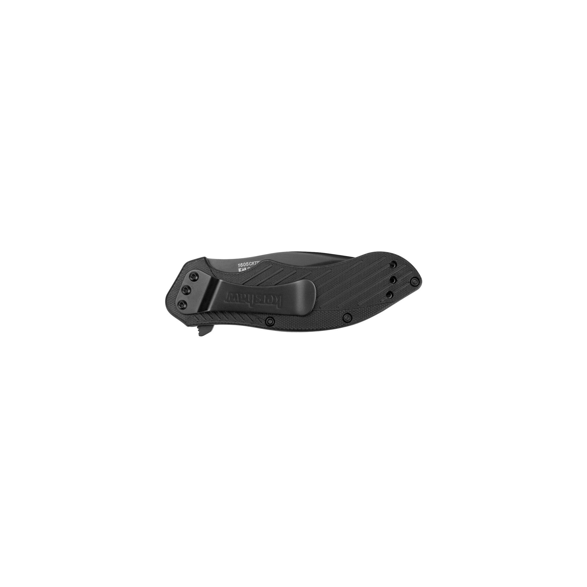 Kershaw Black Clash Serrated Pocketknife, 3" 8Cr13MoV Steel Drop Point Blade, Assisted One-Handed Flipper Opening, Folding Utility EDC
