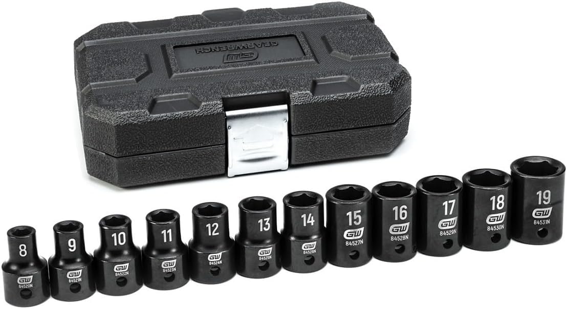 1/2" Drive GEARWRENCH 25 Pc. 6 Pt. Impact Metric Socket Set, Standard - 84933N