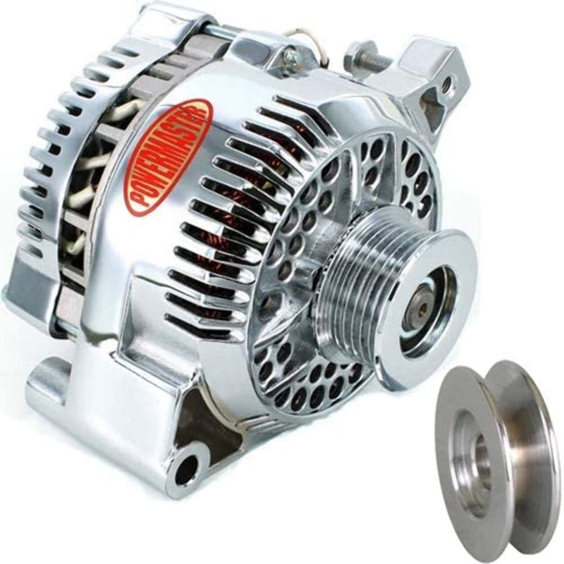 Alt Ford Powermaster 3G Chrome 155A 6 grv & 1V Pulley Small Frame Str MTG 1-Wire