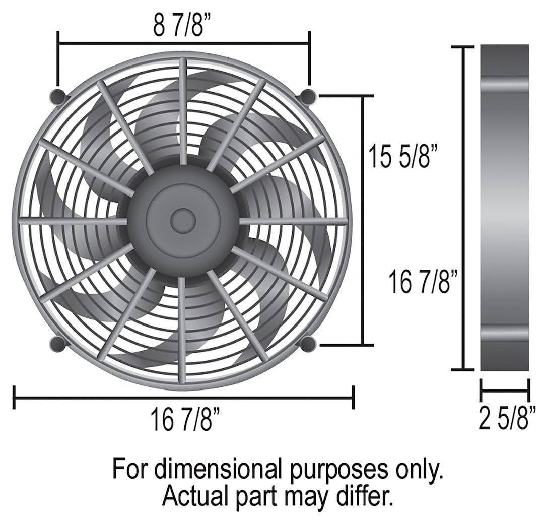 17" Derale High Output Radiator Fan Black