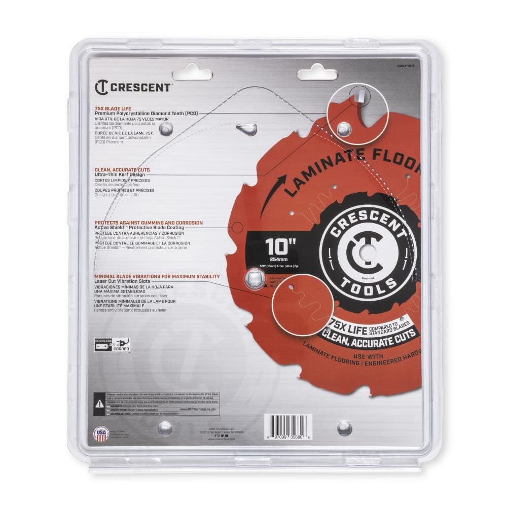 Crescent 10'' Circular Saw Blade X 12 Tooth Laminate Flooring