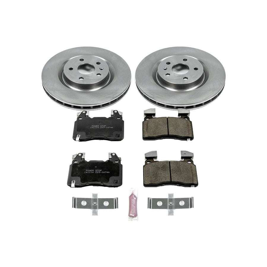 Power Stop KOE7007 Front Replacement Brake Kit-OE Brake Rotors & Ceramic Brake Pads For Chevrolet SS 2014-2017 [Model Specific]