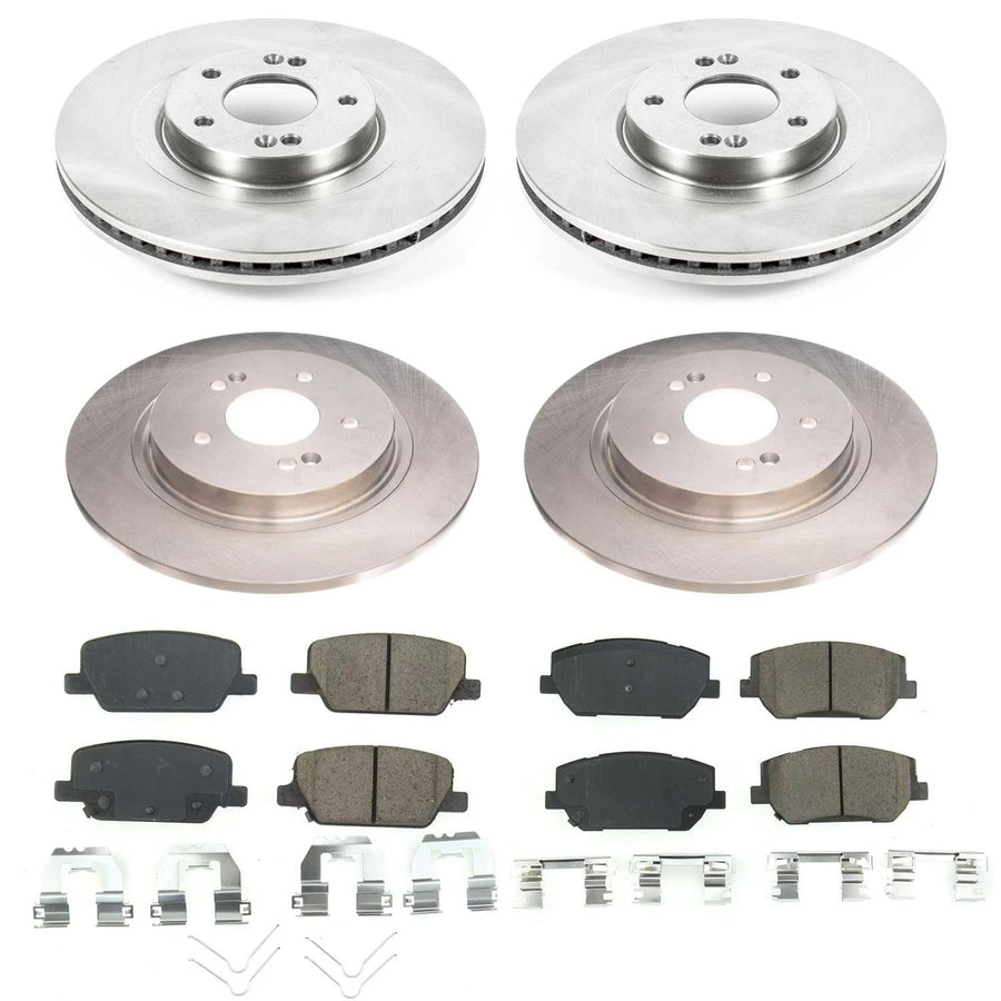 Power Stop KOE8308 Brake Kit-OE Front and Rear Brake Rotors & Ceramic Brake Pads For Hyundai Santa Fe 2019-2020 [Model Specific]