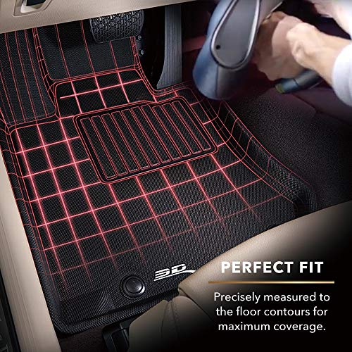 All-Weather Floor Mats for Nissan Frontier Crew Cab 2005-2019 3D MAXpider Custom Fit Car Floor Liners, Kagu Series (2nd Row, Gray)