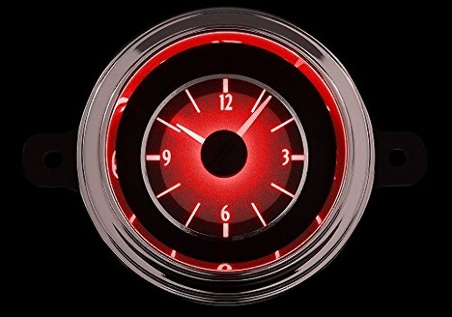VLC-49F-S-R Dakota Digital Compatible with 1949 50 Ford Car Analog Clock Gauge for VHX gauges only Silver Alloy Red Backlighting