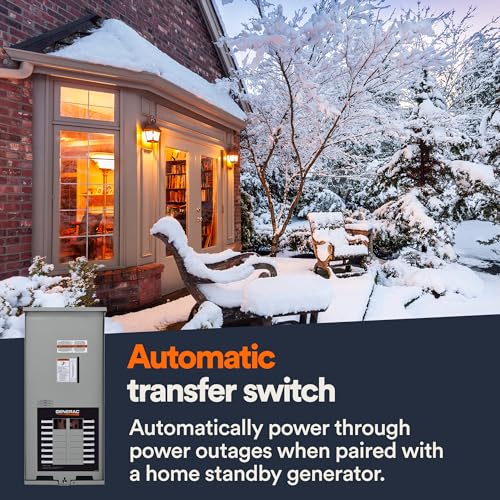 Generac 16-Circuit RXG16EZA3 100 Amp ATS - NEMA 3 CUL: Reliable Transfer Switch with Integrated Load Center for Essential Circuit Backup