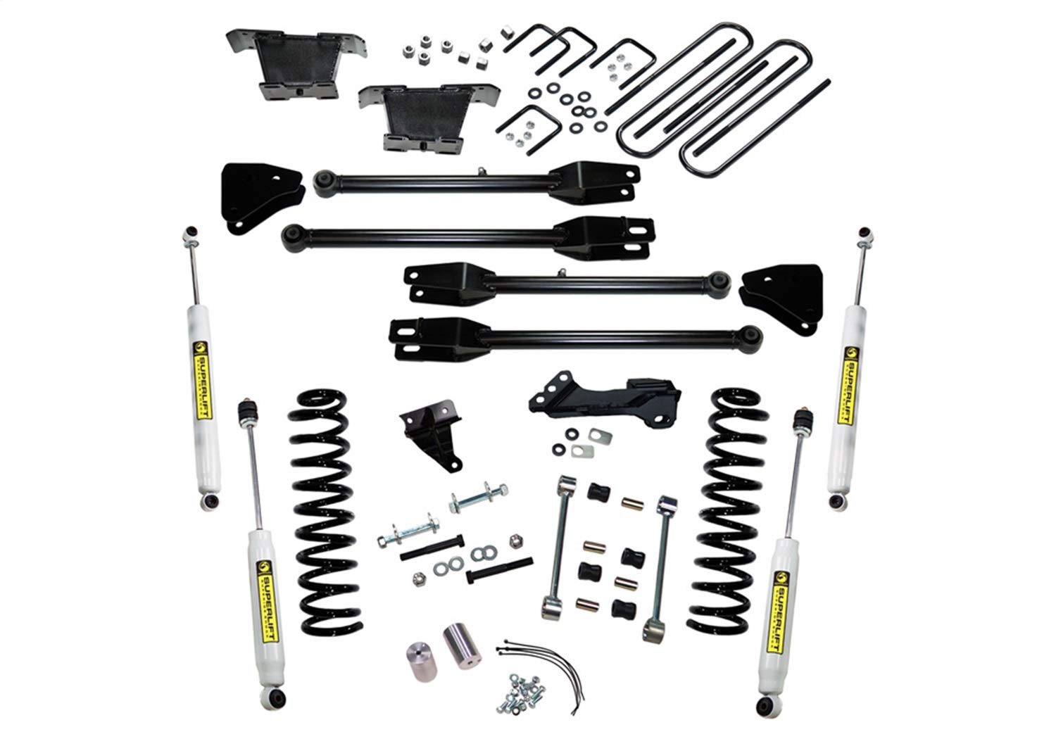 SUPERLIFT SUSPENSION RealTruck 4" Lift Kit for Ford F-250/F-350 | Complete Lift Kit with Front & Rear Shadow Series Shocks and 4-Link Arms | K233 | Fits 2008-2010 Ford F-250 / F-350 4WD