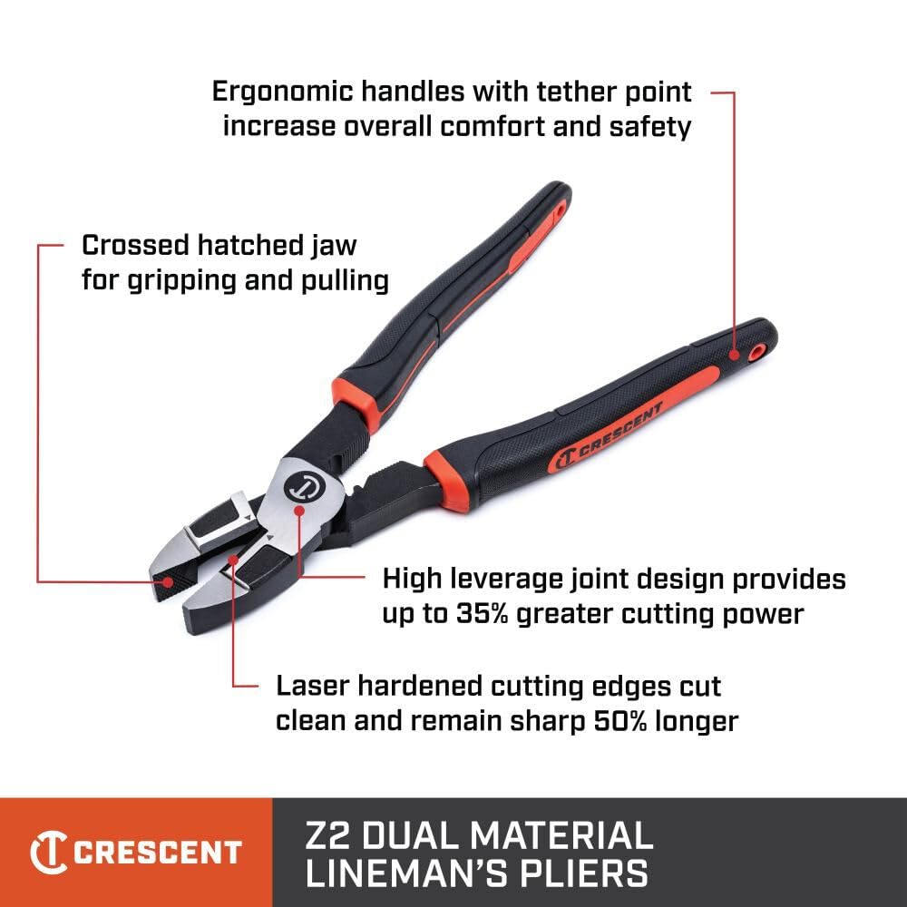 Crescent Tools - Z2 9.5" Linesman Plier Cushion Grip (Z20509CG-06)
